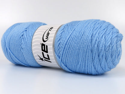 Lot of 2 x 150gr Skeins Ice Yarns SAVER 150 Hand Knitting Yarn Baby Blue
