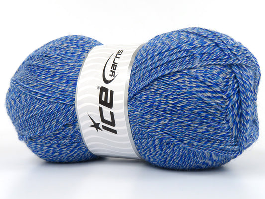 Lot of 5 x 200gr Skeins Ice Yarns SANDRA SOCK (75% Superwash Wool) Yarn Blue Shades Grey Shades
