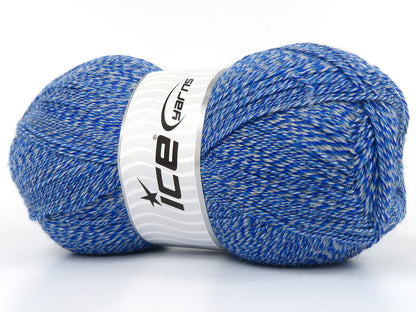 Lot of 5 x 200gr Skeins Ice Yarns SANDRA SOCK (75% Superwash Wool) Yarn Blue Shades Grey Shades
