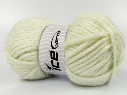 Lot of 2 x 135gr Skeins Ice Yarns LUCKY GLITZ Hand Knitting Yarn Ecru