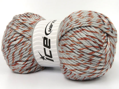 420 gr ICE YARNS SOUTHERN STAR Hand Knitting Yarn Grey Orange