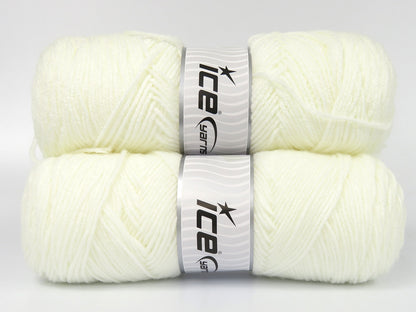 Lot of 2 x 165gr Skeins Ice Yarns SAVER 165 Hand Knitting Yarn White