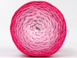 Ice Yarns Macramé Coton Magique – Blanc, nuances de rose – 100 % coton