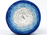 Ice Yarns Macramé Coton Magique – Blanc, gris clair, turquoise, bleu – 100 % coton