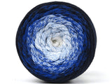Ice Yarns Macramé Coton Magique – Blanc, nuances de bleu, bleu marine foncé – 100 % coton
