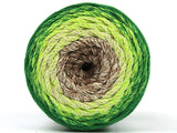 Ice Yarns Macramé Coton Magique – Camel, crème, nuances de vert – 100 % coton