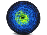 Ice Yarns Macramé Coton Magique – Vert fluo, nuances de bleu, bleu marine foncé – 100 % coton