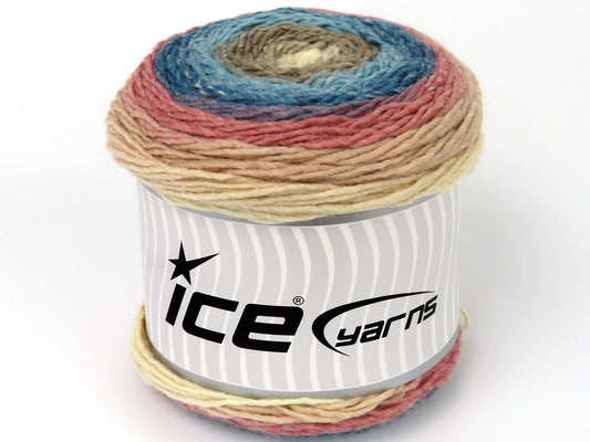 Lot of 2 x 150gr Skeins Ice Yarns CAKES GALAXY Yarn Pink Beige Cream Brown Turquoise Shades