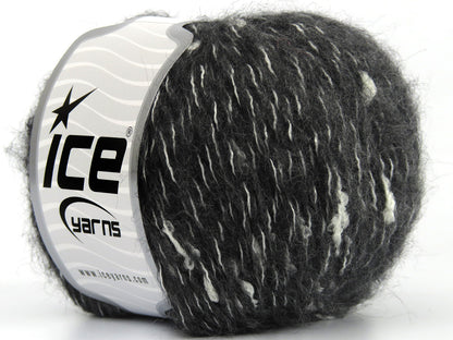 Lot of 8 Skeins Ice Yarns ADELINE Hand Knitting Yarn Black White
