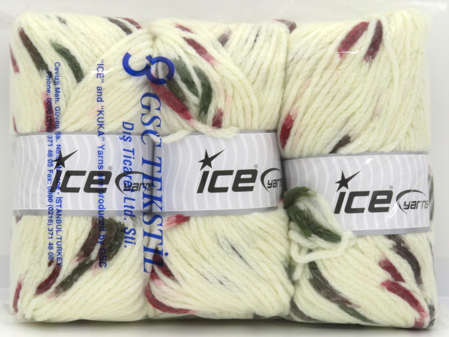 Mixed Lot Multicolor TubeWool Bulky Spots Yarns fnt2-80218