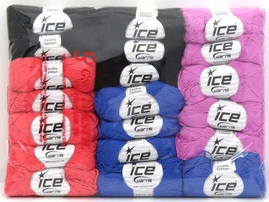Mixed Lot Multicolor Cecilia Cotton Yarns