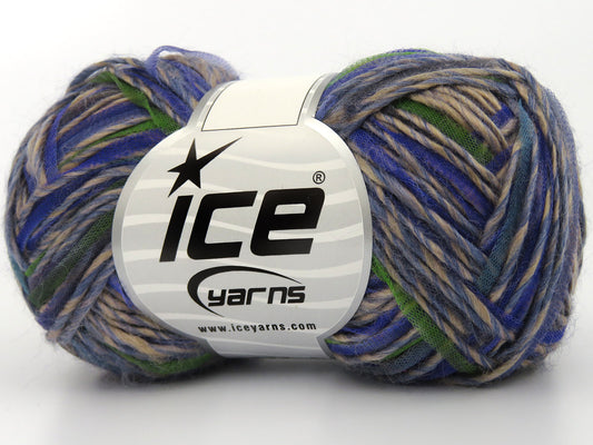 Lot of 8 Skeins Ice Yarns BARBADOS (25% Wool) Yarn Blue Shades Green Shades Cream Purple Grey