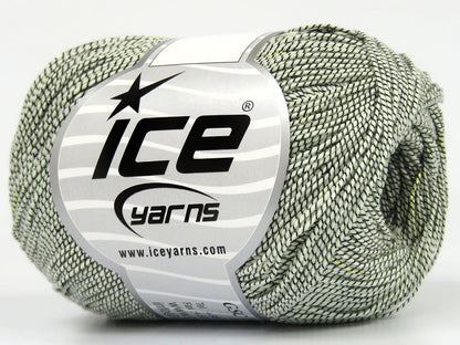 Lot of 6 Skeins Ice Yarns COTTON GLITZ (82% Cotton) Hand Knitting Yarn Ecru