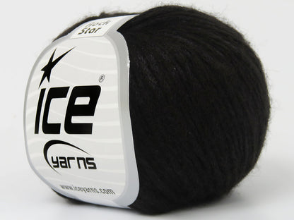 Lot of 8 Skeins Ice Yarns ROCK STAR (19% Merino Wool) Hand Knitting Yarn Black