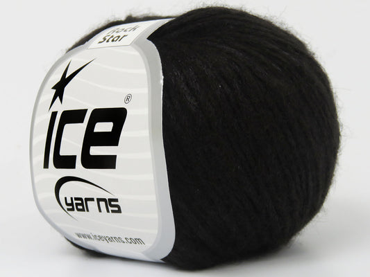Lot of 8 Skeins Ice Yarns ROCK STAR (19% Merino Wool) Hand Knitting Yarn Black