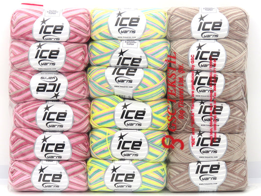 Mixed Lot Multicolor Baby Summer Color Yarns
