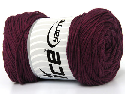Lot of 4 x 100gr Skeins Ice Yarns BABY SILKY (52% Cotton 48% Bamboo) Yarn Dark Burgundy