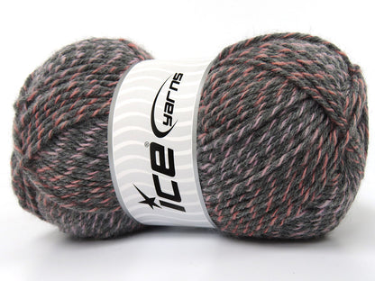 Lot of 4 x 100gr Skeins Ice Yarns WESLEY (25% Wool) Yarn Grey Salmon Pink
