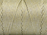 Ice Yarns Macrame Bulky Glitz – Marrón Leche, Plateado – 87 % Poliéster, 13 % Lúrex Metálico