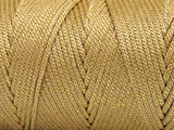 Ice Yarns Macrame Bulky Glitz – Marrón Claro, Dorado – 87 % Poliéster, 13 % Lúrex Metálico