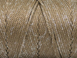 Ice Yarns Macrame Bulky Glitz – Camel Oscuro, Dorado – 87 % Poliéster, 13 % Lúrex Metálico