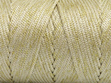Ice Yarns Macrame Bulky Glitz – Crema, Dorado 2 – 87 % Poliéster, 13 % Lúrex Metálico