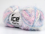 Ice Yarns Mars – Lilas, rose, bleu, blanc – 40 % viscose, 30 % laine, 30 % polyamide