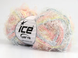 Ice Yarns Mars – Nuances de rose, bleu bébé, jaune clair – 40 % viscose, 30 % laine, 30 % polyamide