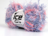 Ice Yarns Mars – Bleu, nuances saumon – 40 % viscose, 30 % laine, 30 % polyamide