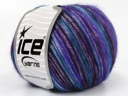Lot of 8 Skeins Ice Yarns PICASSO Yarn Purple Shades Turquoise Shades