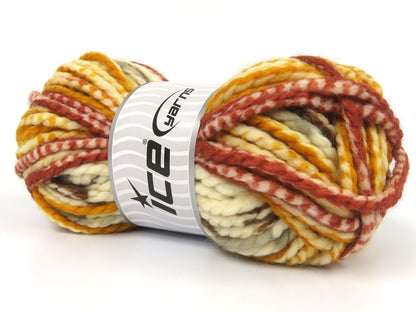 Lot of 4 x 95gr Skeins Ice Yarns LADSON (20% Wool) Yarn Cream Gold Copper Brown