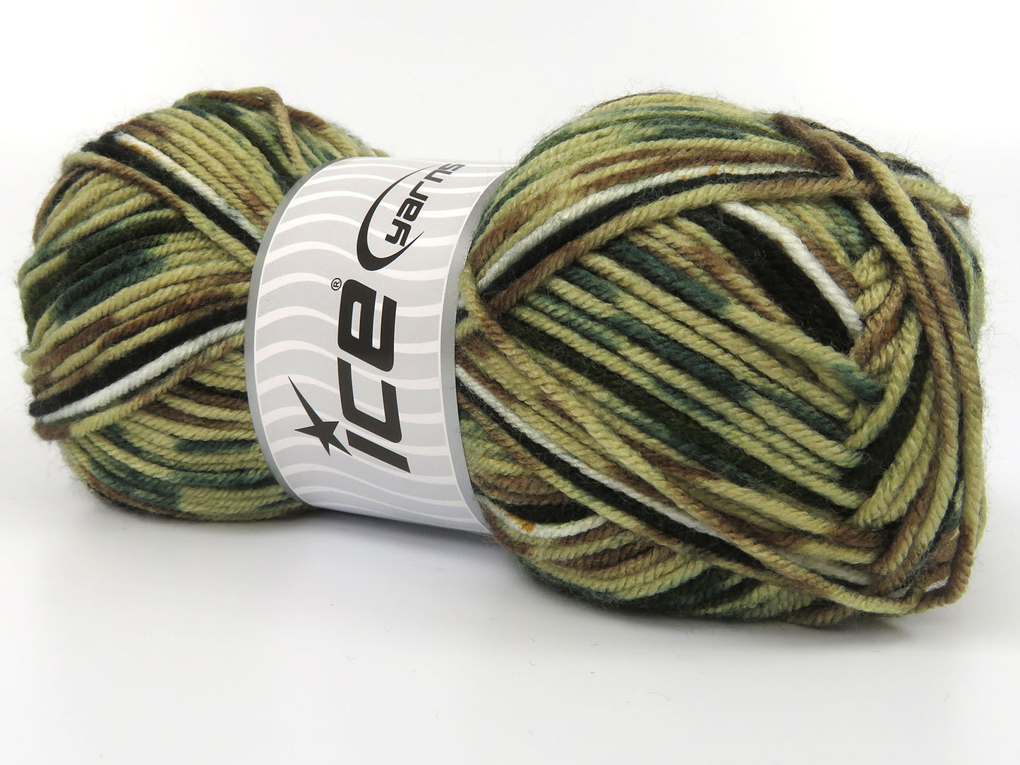 Lot of 3 x 125gr Skeins Ice Yarns PEBBLEBROOK Yarn Green Shades Brown Shades White
