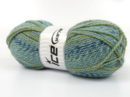 Lot of 4 x 100gr Skeins Ice Yarns PHEIL Yarn Turquoise Shades Gold