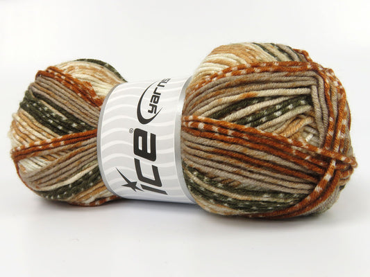 Lot of 4 x 100gr Skeins Ice Yarns ROTHWAY Yarn Gold Camel Shades Khaki Cream