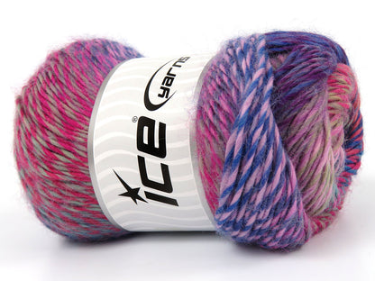 Lot of 4 x 100gr Skeins Ice Yarns ASHLAND (10% Wool) Yarn Blue Purple Camel Pink Salmon