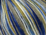 Ice Yarns Wool Varicolor Worsted – Blue Shades, Camel Shades, White – 25% Wool, 75% Acrylic