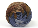 Ice Yarns Couleurs d'été – Gris, nuances de bleu, nuances de marron – 80 % coton, 20 % viscose