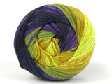 Ice Yarns Couleurs d'été – Nuances violettes, dorées et vertes – 80 % coton, 20 % viscose
