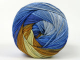 Ice Yarns Couleurs d'été – Nuances de bleu, or, vert clair – 80 % coton, 20 % viscose