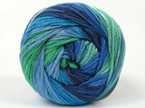 Ice Yarns Couleurs d'été – Nuances de bleu, vert – 80 % coton, 20 % viscose