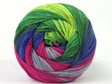 Ice Yarns Couleurs d'été – Nuances de vert, nuances de rouge, bleu, gris – 80 % coton, 20 % viscose
