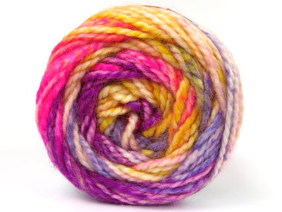 2 balls in pack / Ecru, Purple Shades, Fuchsia, Gold