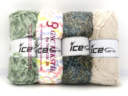 Mixed Lot Multicolor Chenille Yarns fnt2-82485