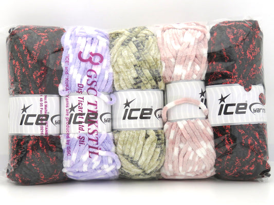 Mixed Lot Multicolor Chenille Yarns fnt2-82888