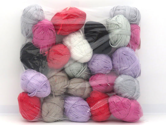 Mixed Lot Multicolor Viscose Glitz Leftover Yarns