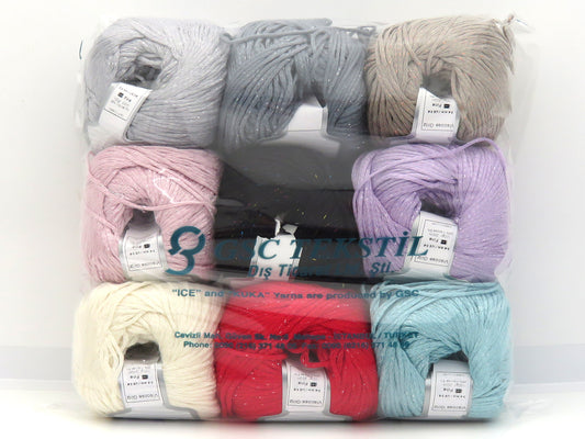 Mixed Lot Multicolor Viscose Glitz Yarns