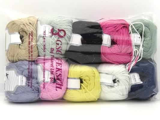 Mixed Lot Multicolor Viscose Glitz Yarns