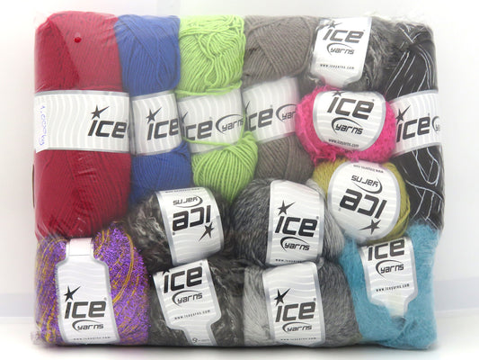 Mixed Lot Multicolor Fancy Yarns fnt2-83129