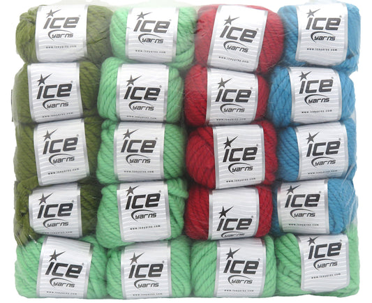 Mixed Lot Multicolor Superbulky Merino Yarns fnt2-83224