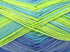 Nuances de vert, turquoise, lilas